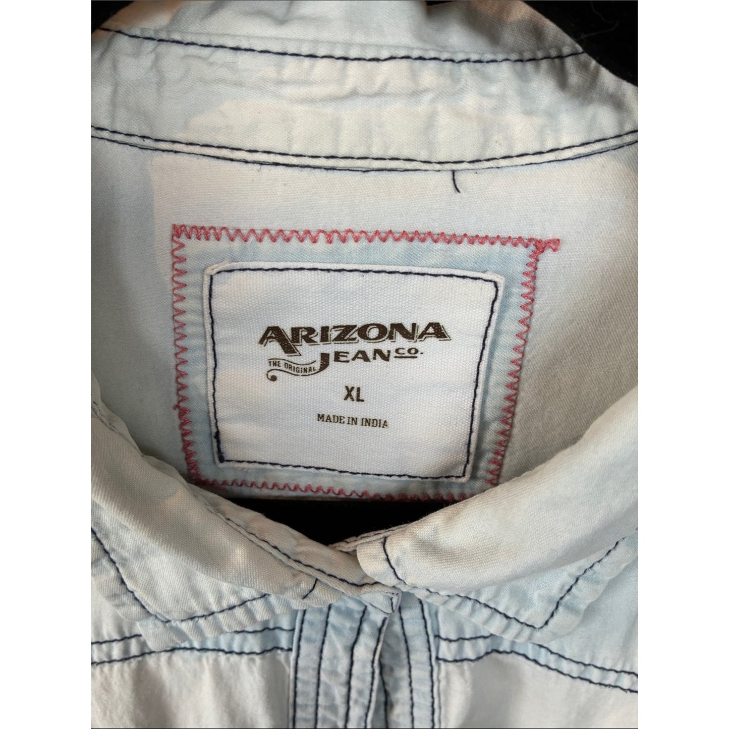 Men's Light Blue Western-Style Button-Up Shirt