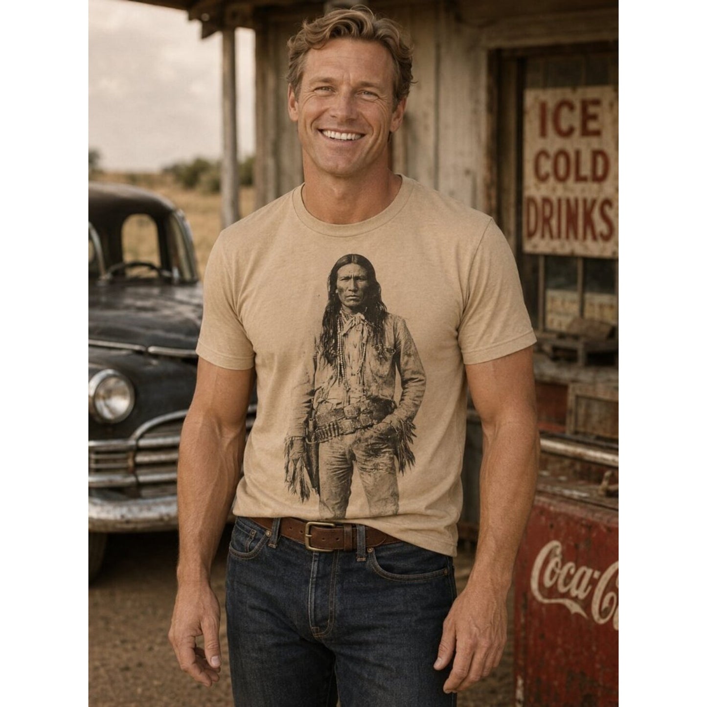 Native Warrior Vintage Heritage Tee HATMAN ORIGINALS VINTAGE STYLE T SHIRT TEE MADE IN USA