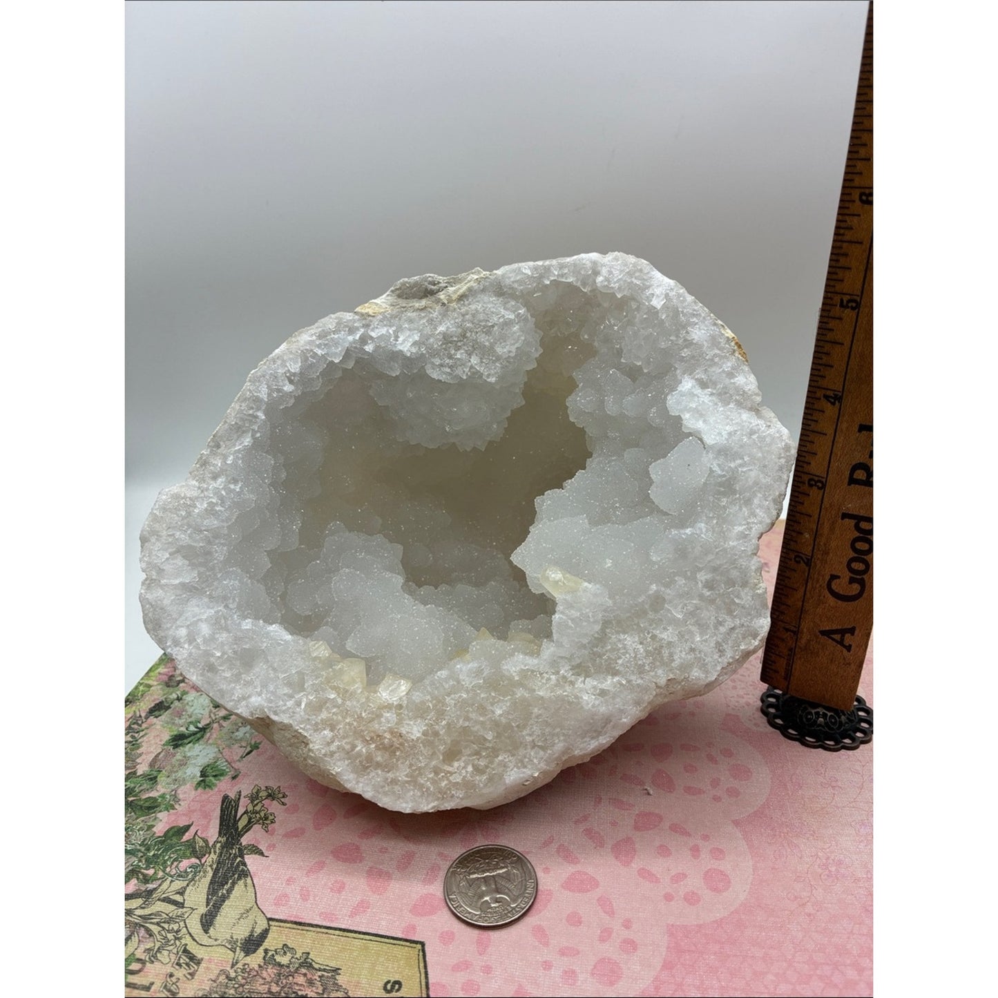White Crystal Geode Display ROCK
