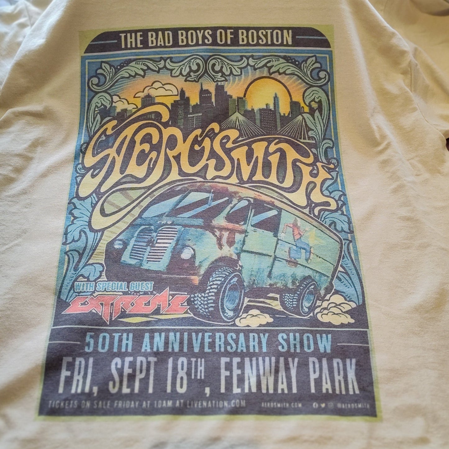 Aerosmith 50th Anniversary Fenway Park Concert T-Shirt with Extreme