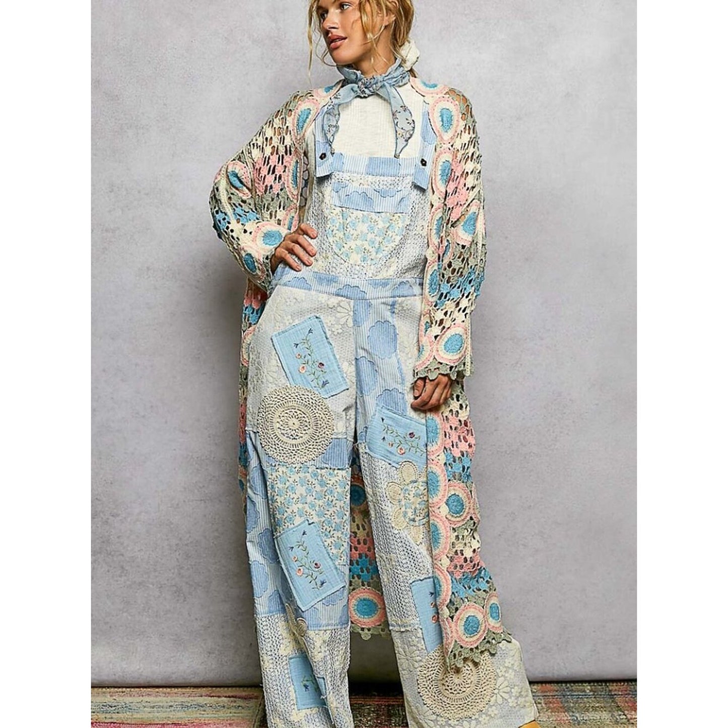 Pastel Crochet Duster Cardigan