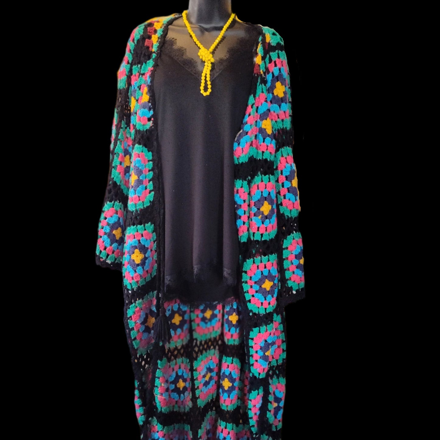 Granny Square Crochet Duster Cardigan
