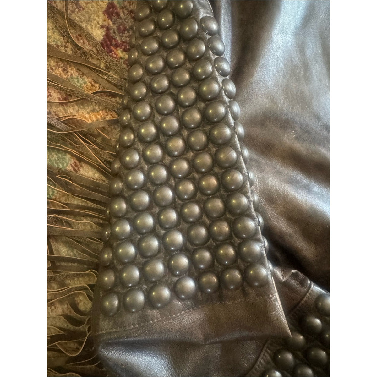 Old Gringo Studded Fringe Leather Jacket in Brown Like New