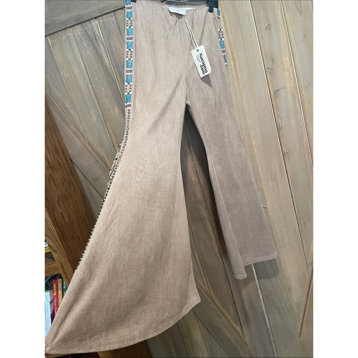 Savanna Jane Tan Suede-Look Wide Leg Pants