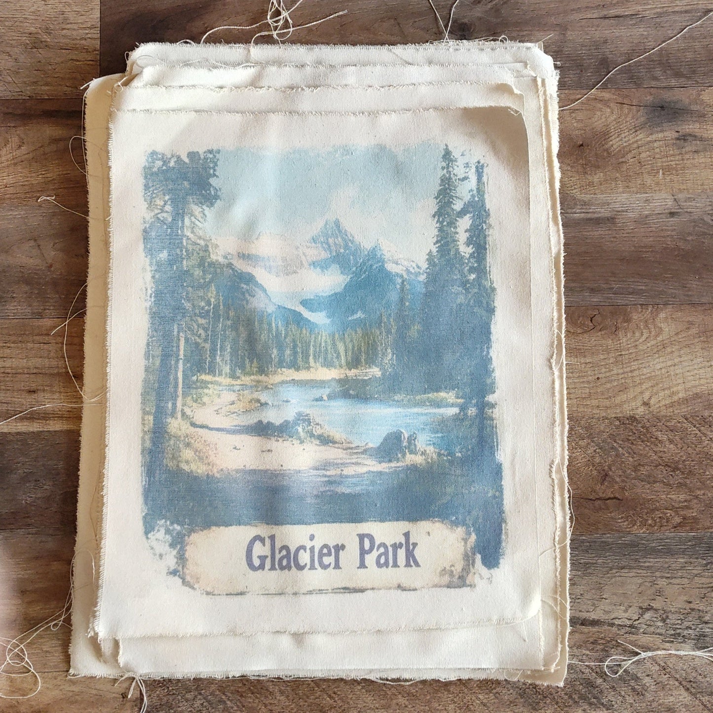 Glacier National Park Canvas Print - Vintage National Park Mountain Lake Art