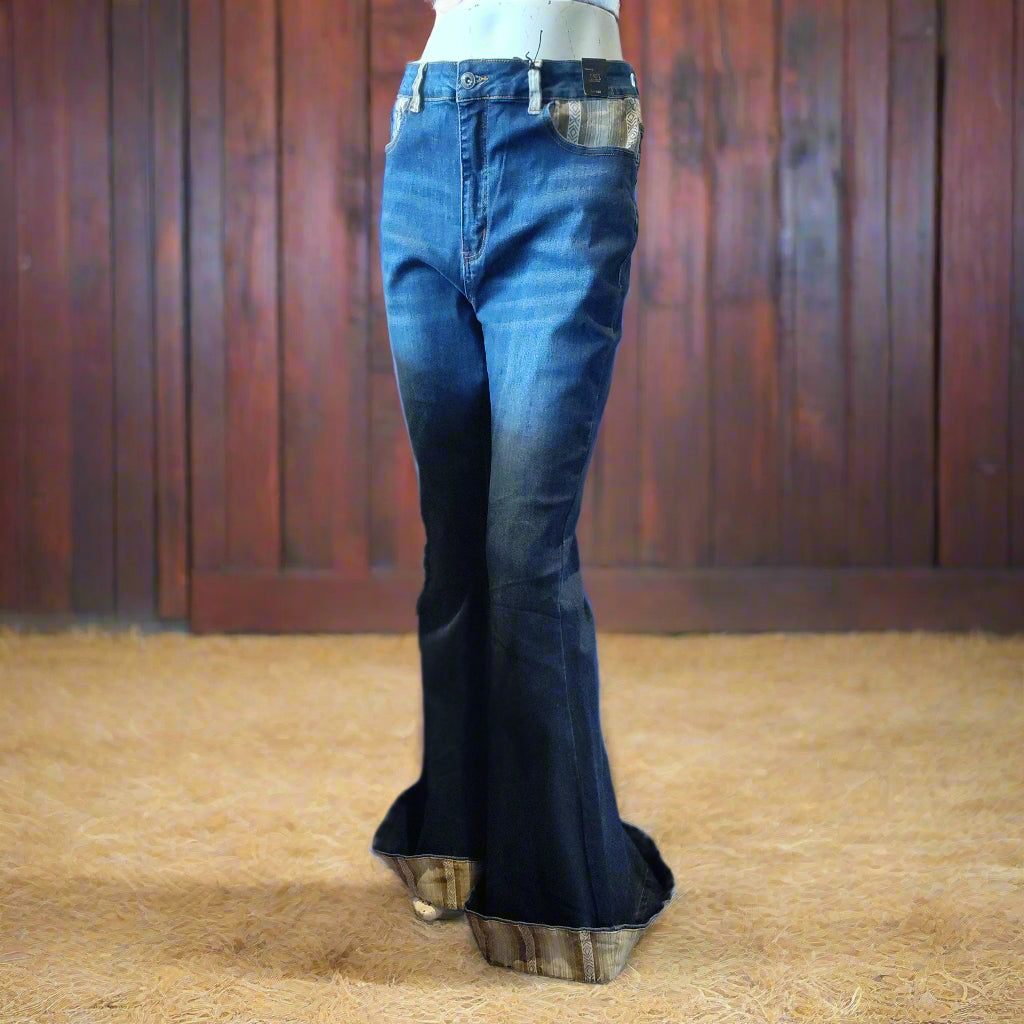 Vintage Flare Jeans with Decorative Pockets