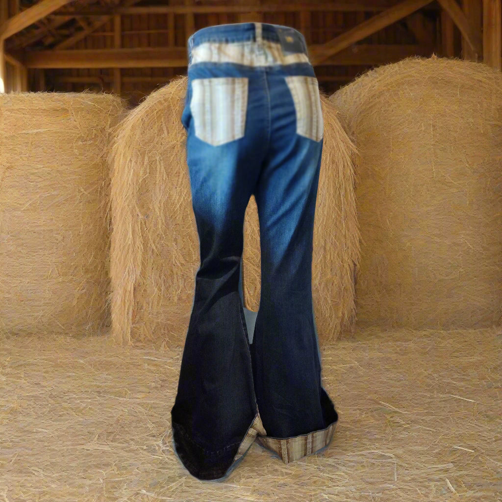 Vintage Flare Jeans with Decorative Pockets
