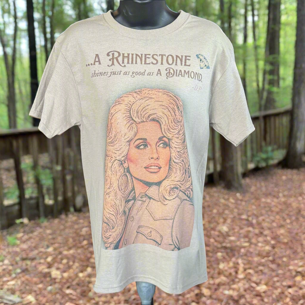 Rhinestone Diamond Quote Vintage T-Shirt - Dolly Parton Inspired