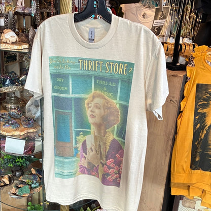 Thrift Store Vintage Graphic Short Sleeve Tee - Cream