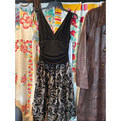 Black & Silver V-Neck Party Dress $19.99