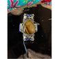 Tiger Eye Teardrop Statement Ring - Blue Accents in