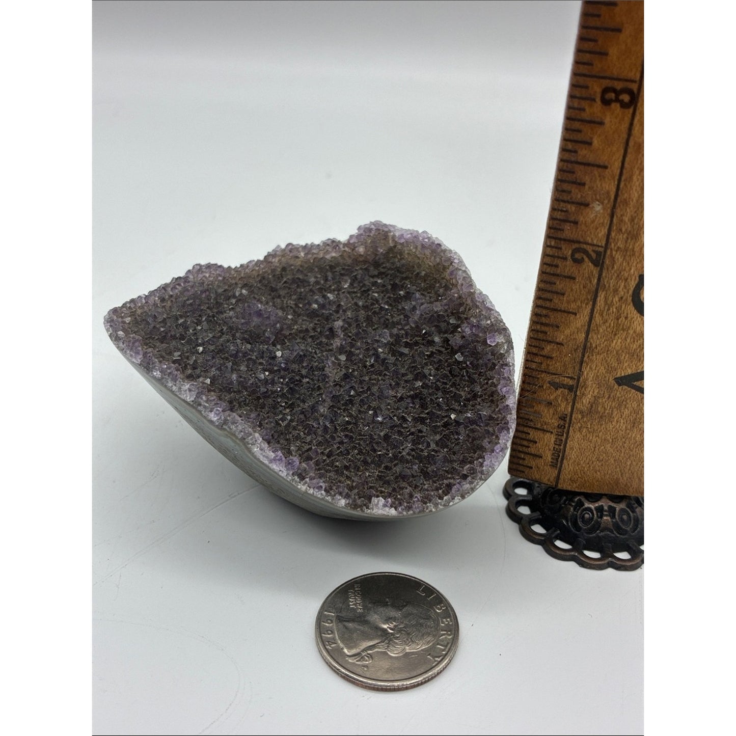 Amethyst Crystal Geode Slab - Deep Purple Edge Rock