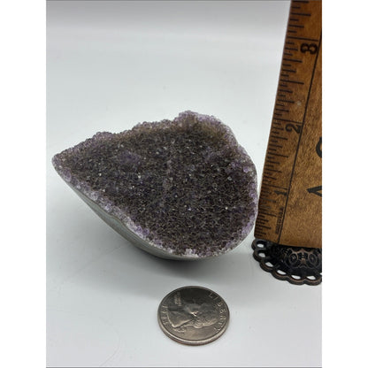 Amethyst Crystal Geode Slab - Deep Purple Edge Rock