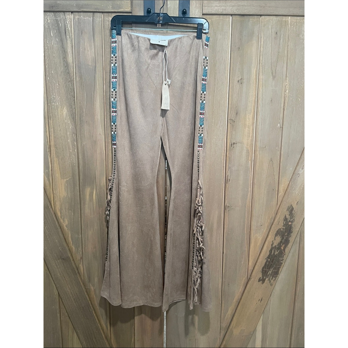 Savanna Jane Tan Suede-Look Wide Leg Pants