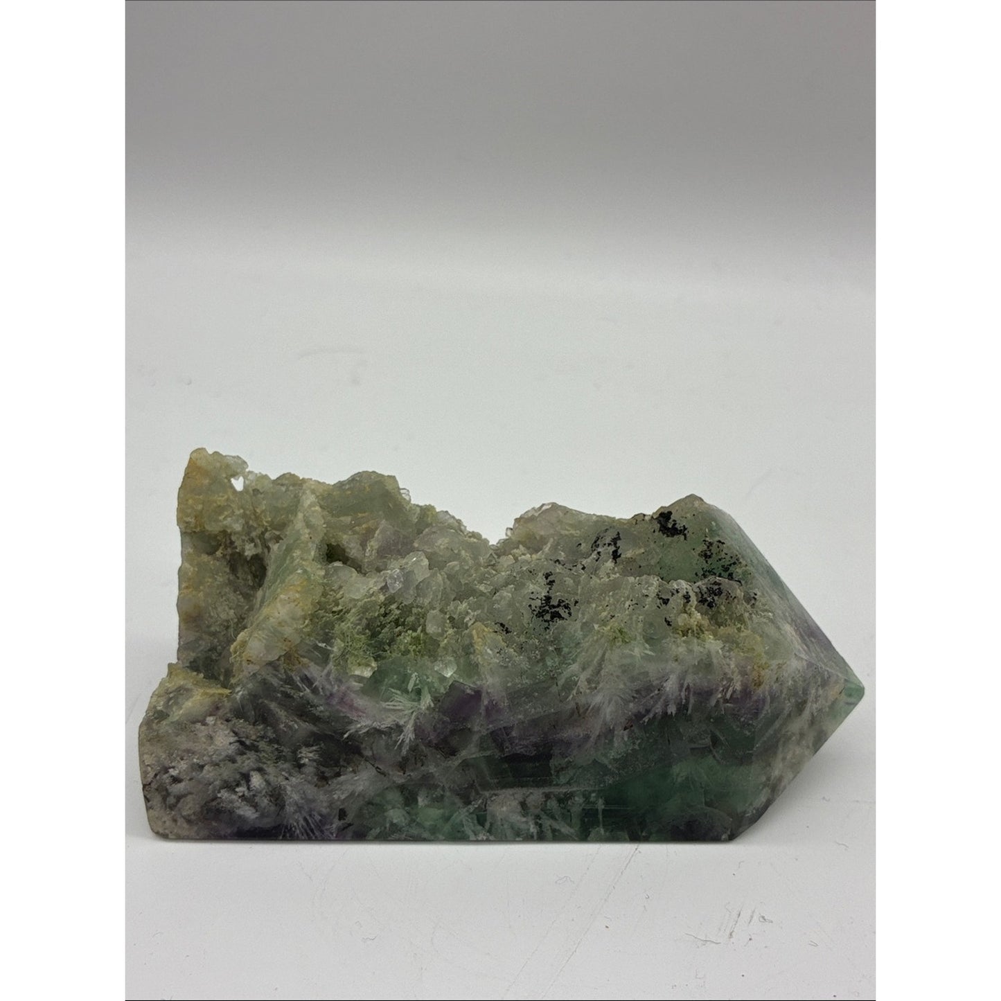 Natural Green Fluorite Crystal Point - Decorative Home Art Rock