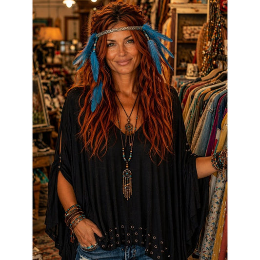 Feather adjustable necklace or headpiece 056
