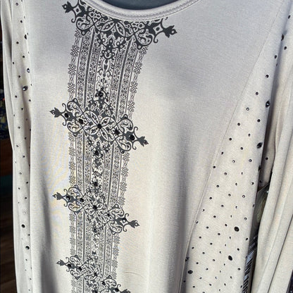 Elegant Beige and Black Women's Top