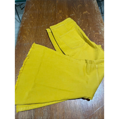 Folk Mustard Yellow Wide Leg Flare Jeans plus size