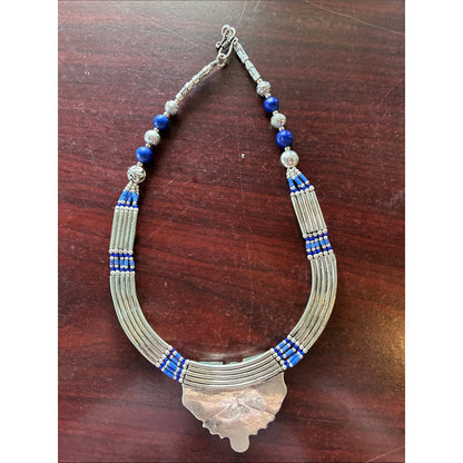 Blue Statement Stone Necklace - Women's Fashion Jewelry