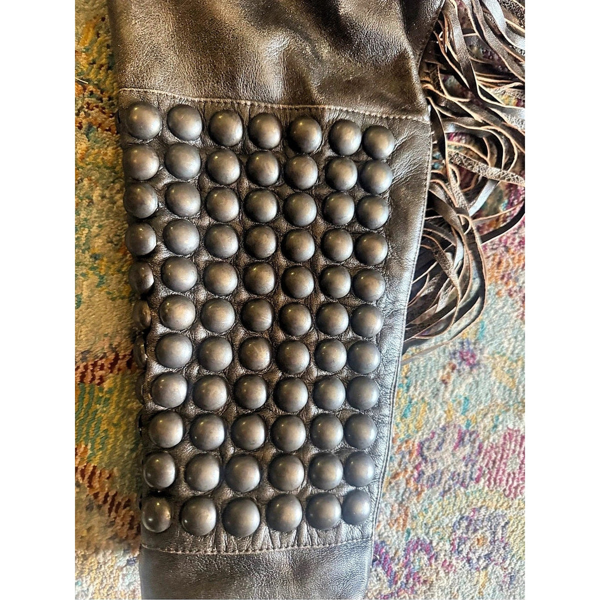 Old Gringo Studded Fringe Leather Jacket in Brown Like New