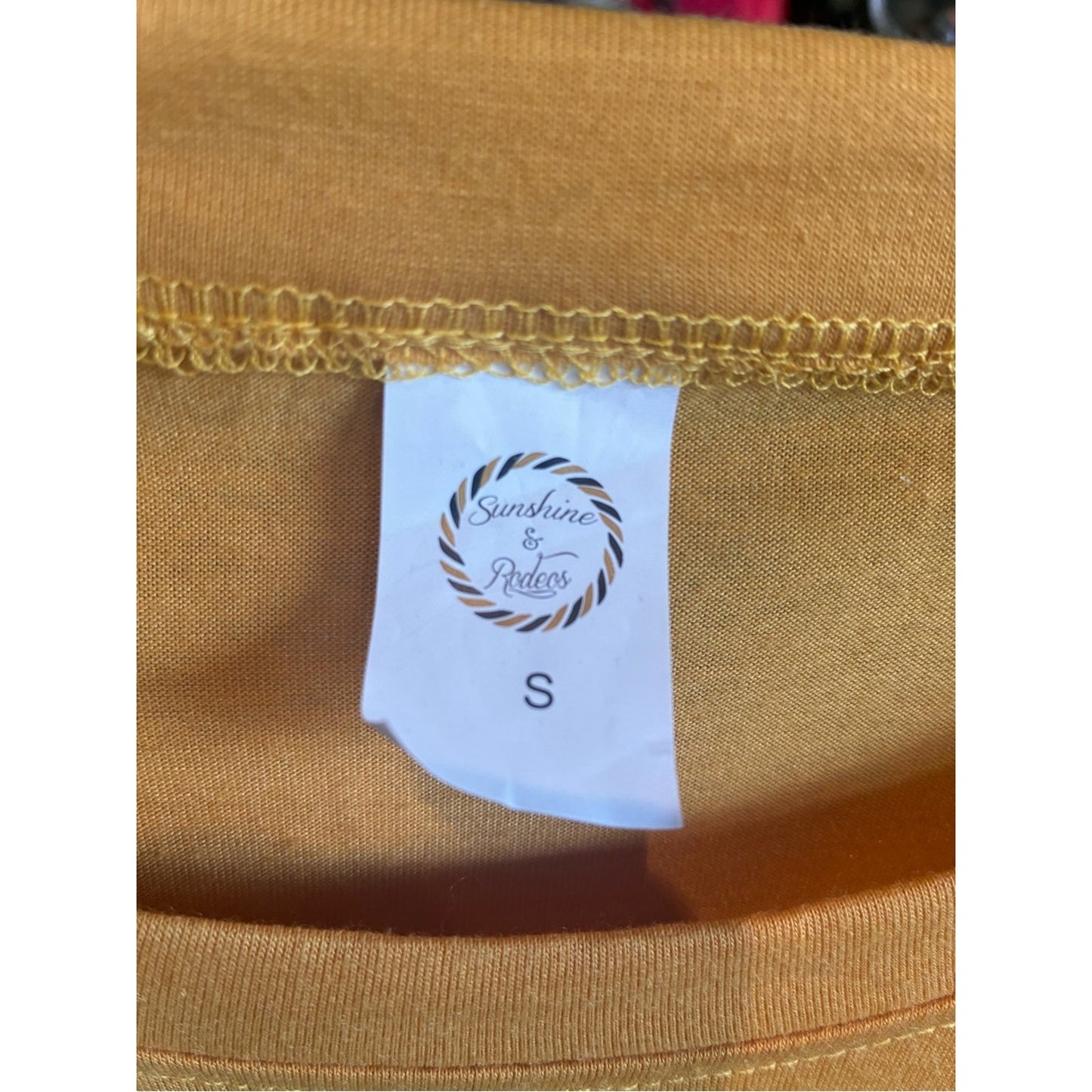 Women’s Mustard Graphic Long Sleeve Tee "I bought it at the thrift store"