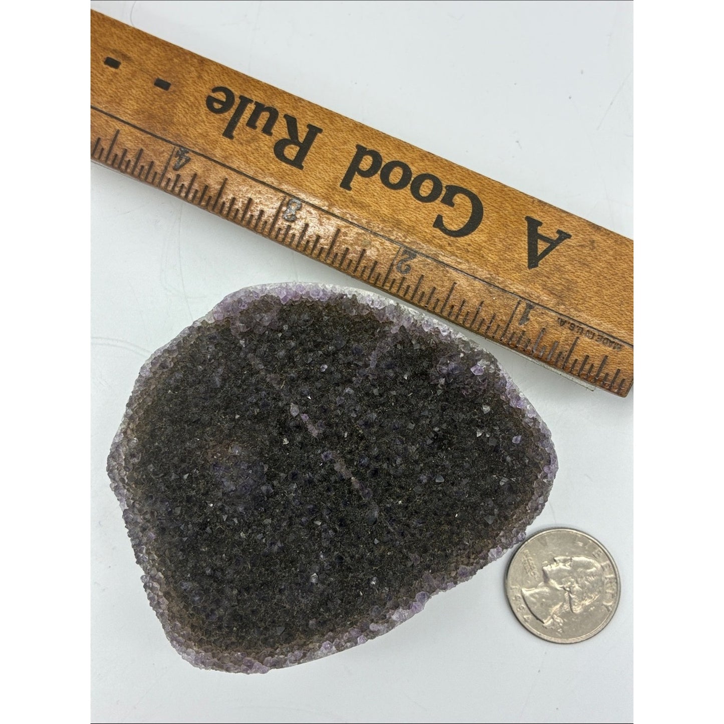 Amethyst Crystal Geode Slab - Deep Purple Edge Rock