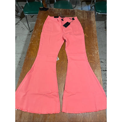 Lucky & Blessed Coral High-Rise Flare Pants plus size