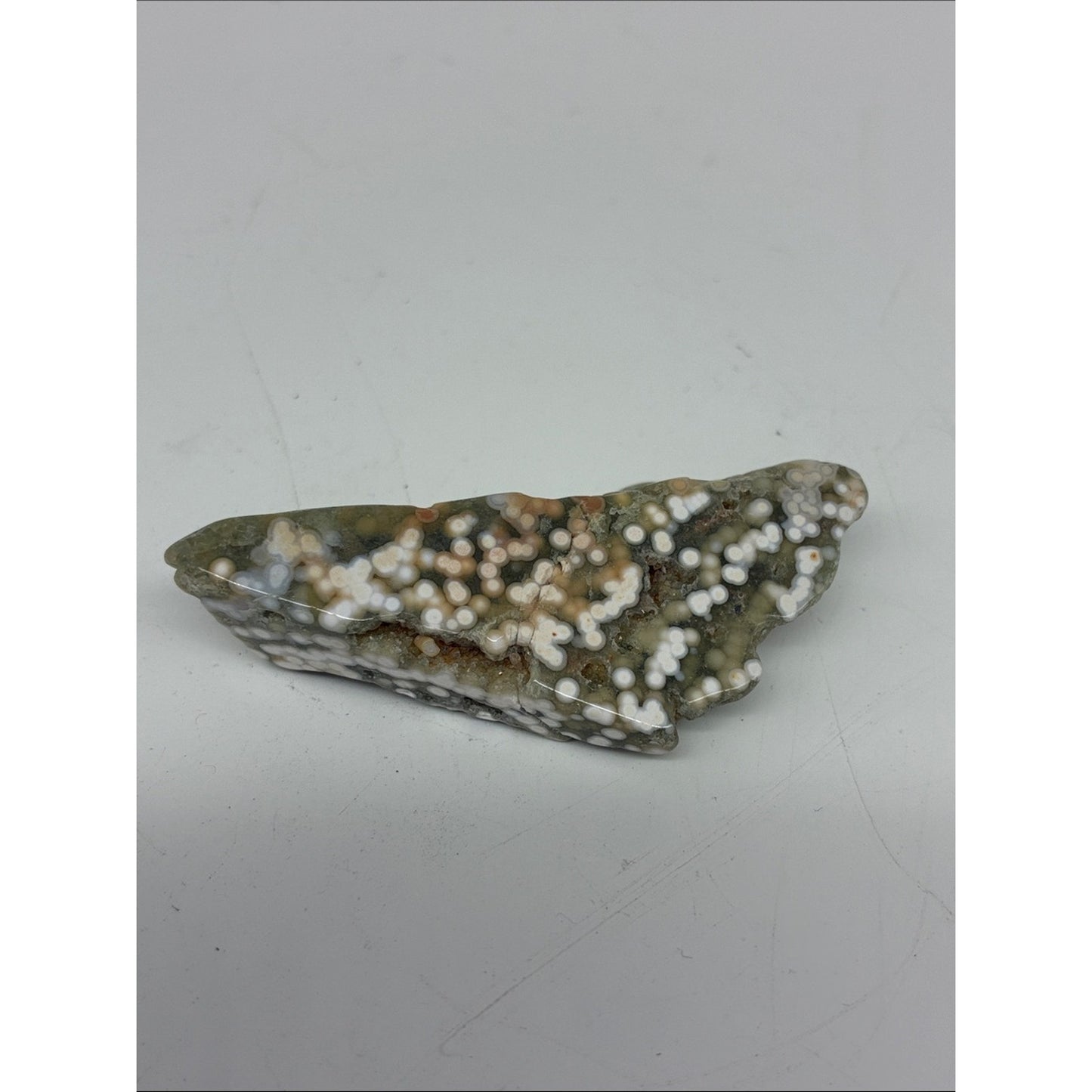 Ocean Jasper Polished Slab - White, Green & Tan ROCK