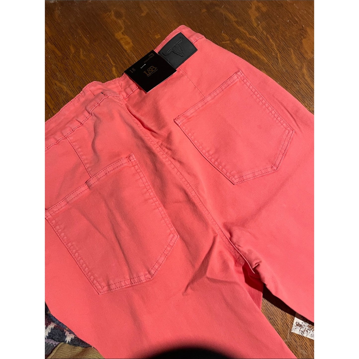 Lucky & Blessed Coral High-Rise Flare Pants plus size