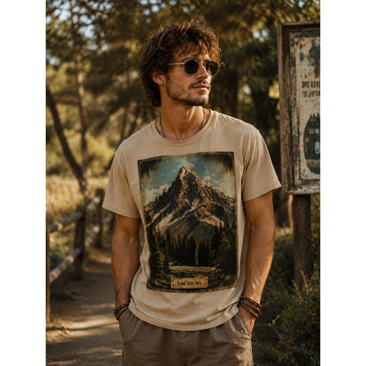 GRAND TETON PARK HATMAN ORIGINALS VINTAGE STYLE T SHIRT TEE