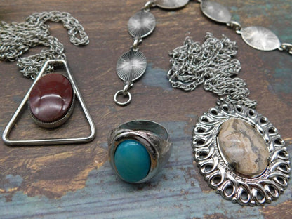 MIXED JEWELRY LOT ROCK STONE LAPIDARY SPECIMEN