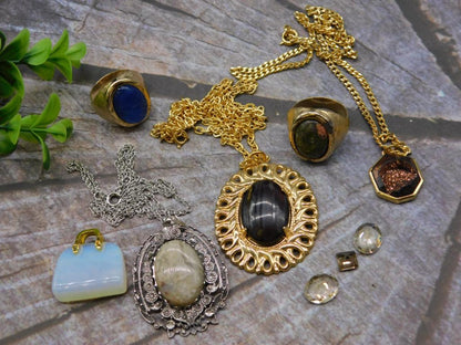 MIXED JEWELRY LOT ROCK STONE LAPIDARY SPECIMEN