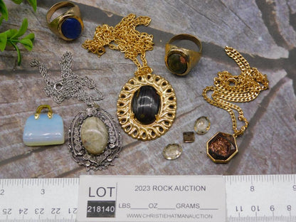 MIXED JEWELRY LOT ROCK STONE LAPIDARY SPECIMEN