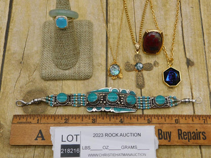 MIXED JEWELRY LOT ROCK STONE LAPIDARY SPECIMEN