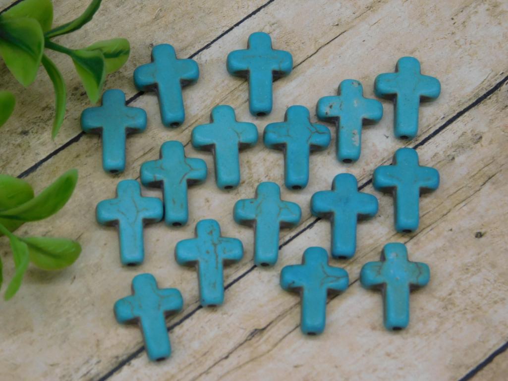GENUINE STONE CROSS BEADS