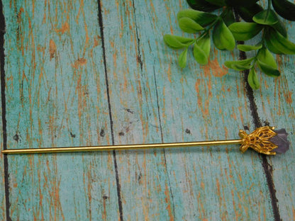 AMETHYST ROSE HAIR PIN