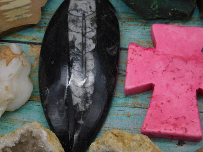 MIXED LOT ROCKS BEADS FOSSILS