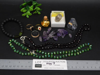 MIXED LOT JEWELRY AND ROCKS