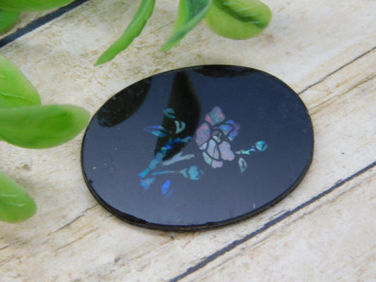 STAINED GLASS ROSE CABOCHON