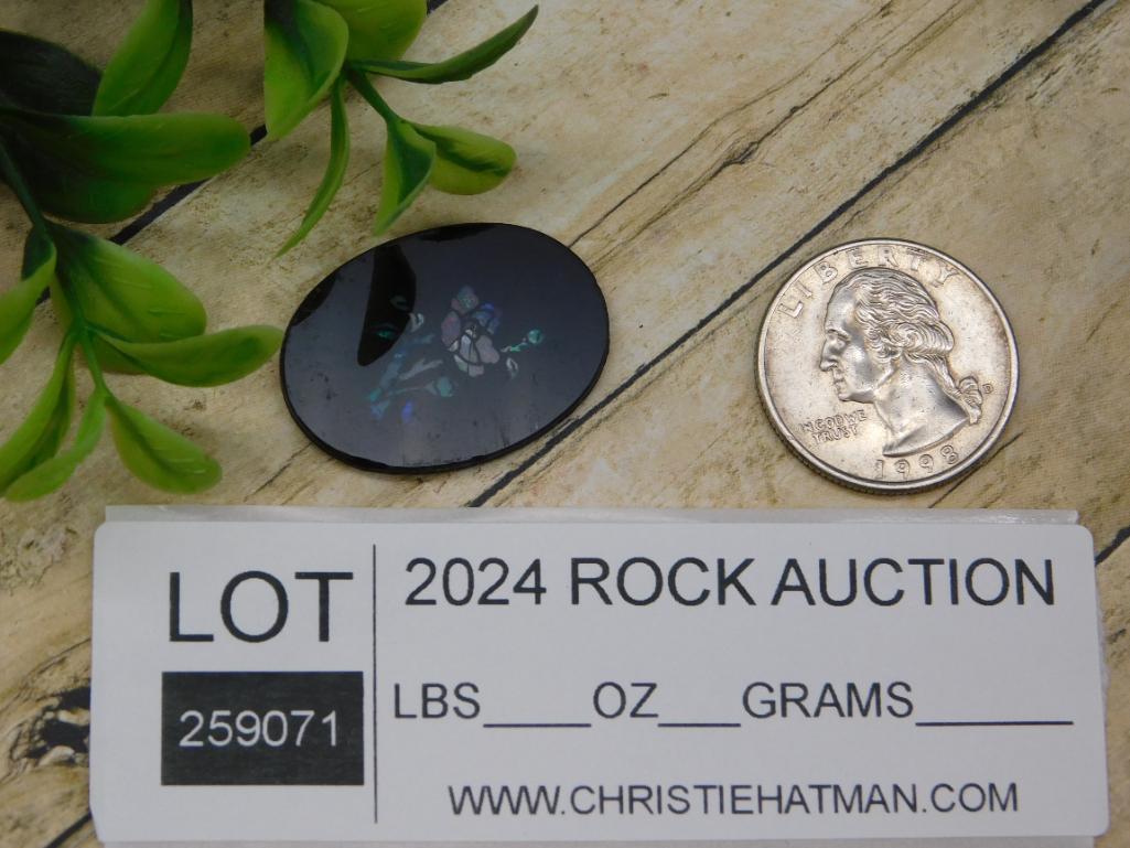 STAINED GLASS ROSE CABOCHON