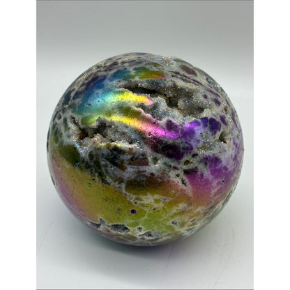 Multicolor Druzy Geode Sphere - Sparkling Pastel Tones Rock