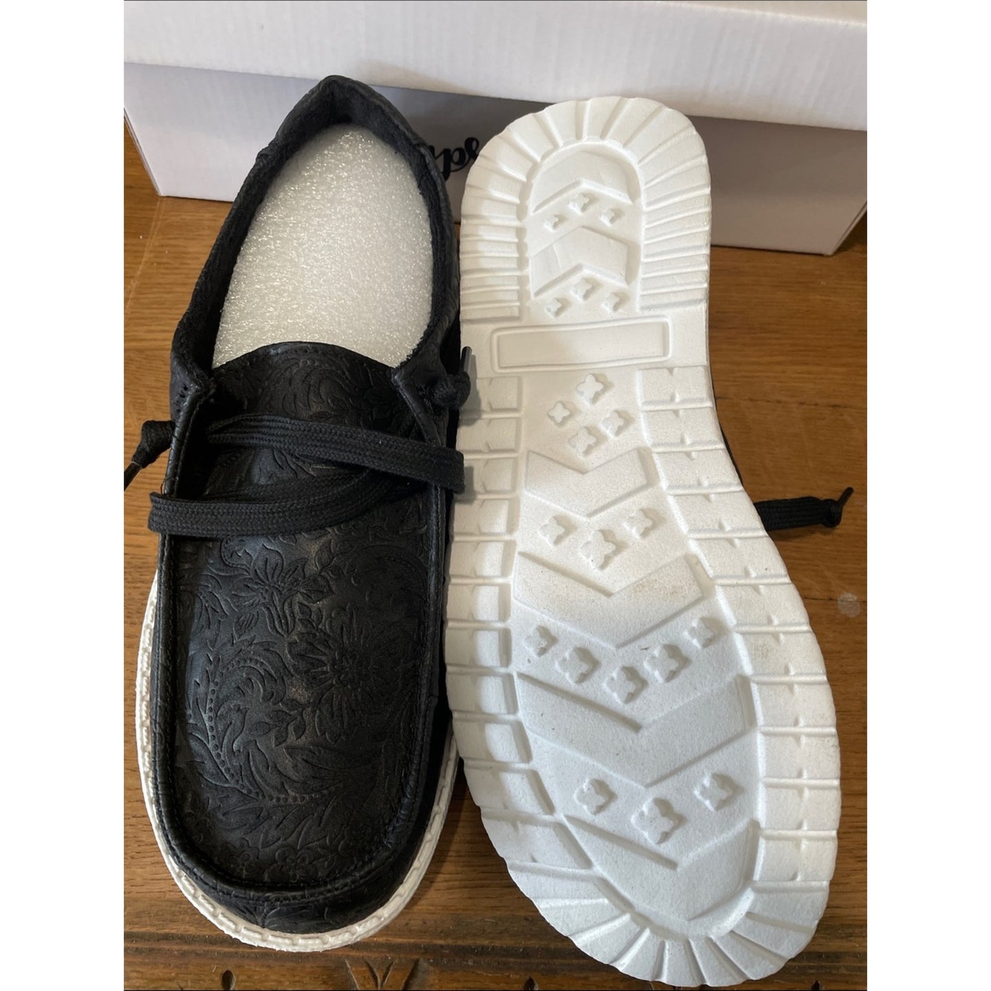 Gypsy Jazz Black Embossed Slip-On Loafers Shoe