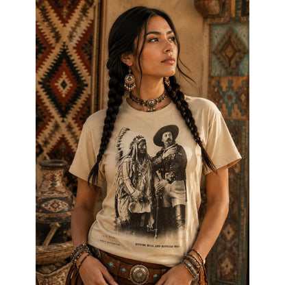 Sitting Bull & Buffalo Bill Heritage HATMAN ORIGINALS VINTAGE STYLE T SHIRT TEE