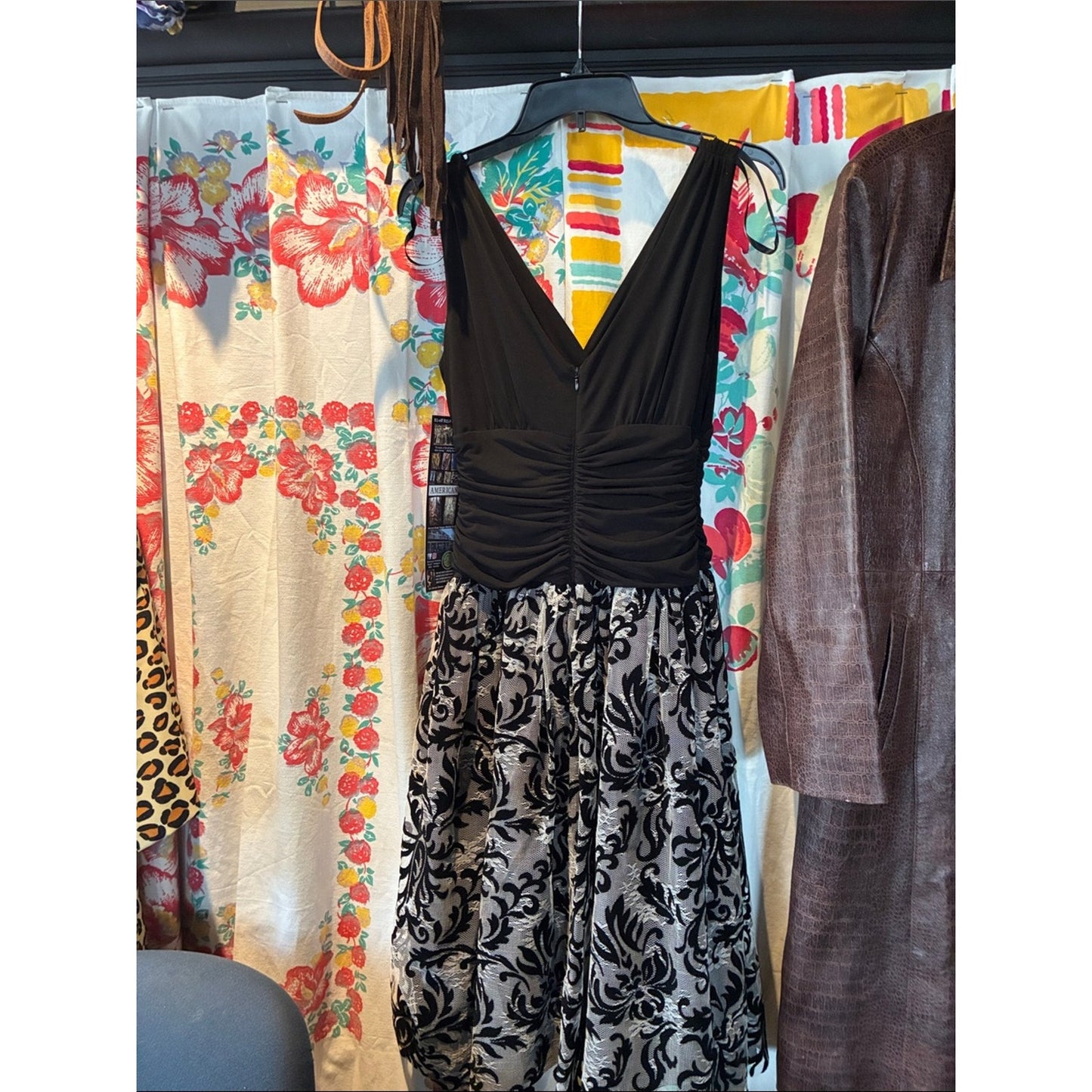 Black & Silver V-Neck Party Dress $19.99