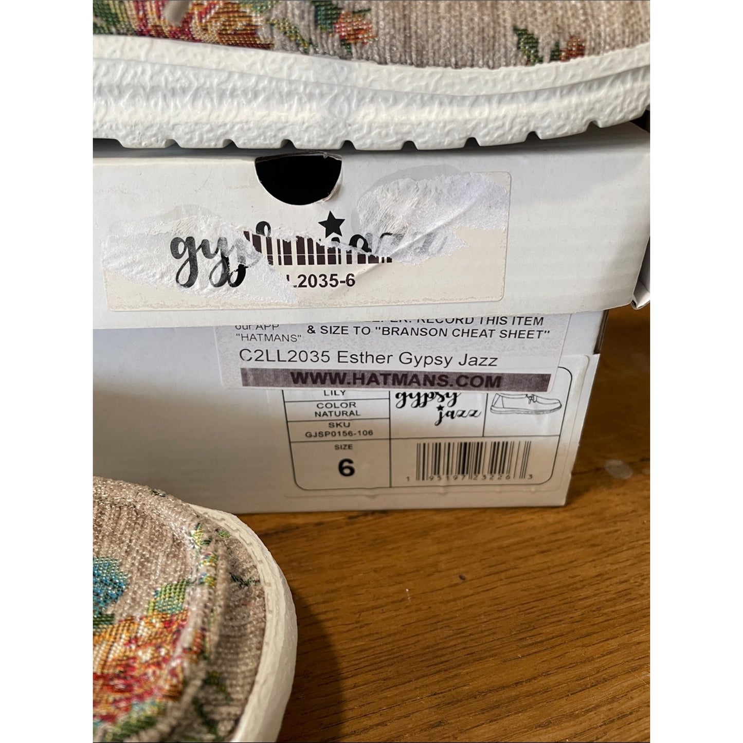 Gypsy Jazz Beige Floral Slip-On Moccasins with Blue & Red Accents