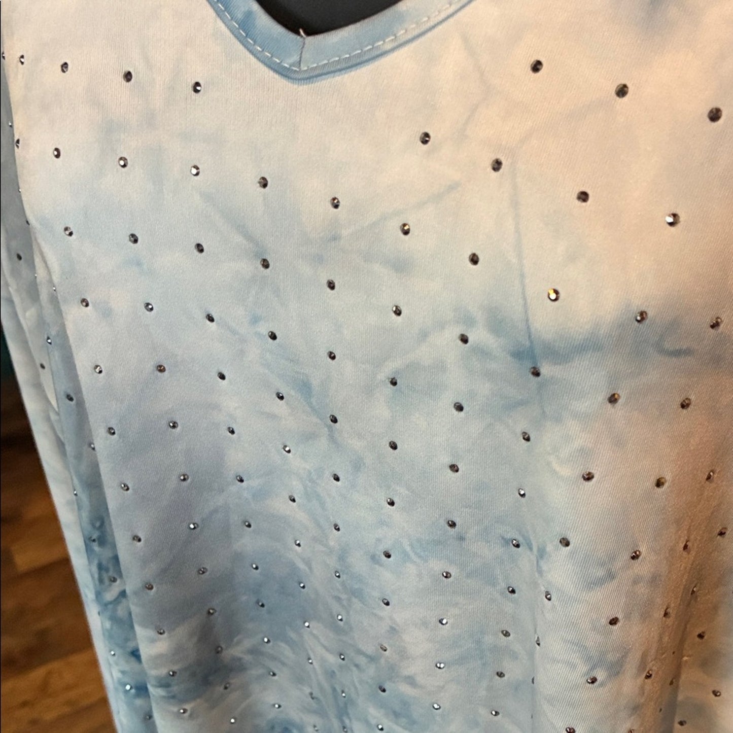 Women's Blue V-Neck Top
