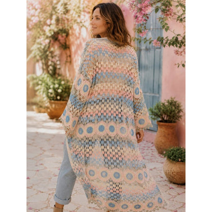 Pastel Crochet Duster Cardigan