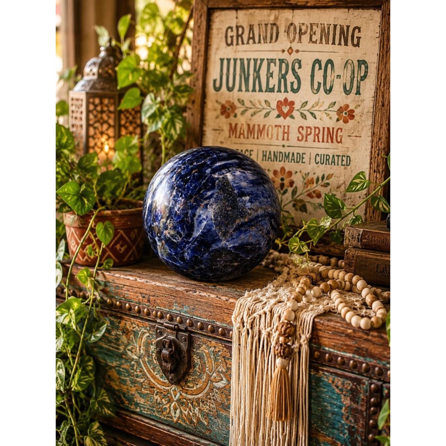 Blue Sodalite Crystal Sphere Rock