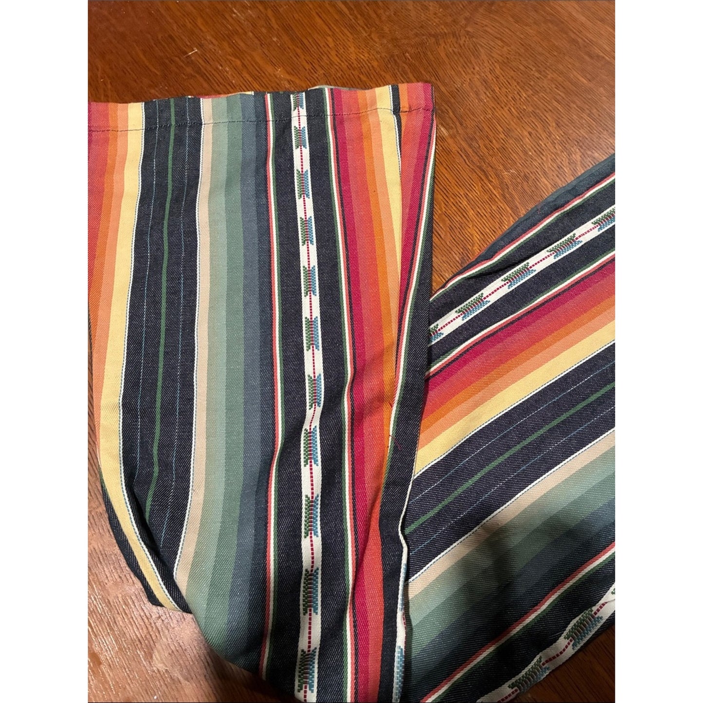 Boho western stripe bell bottom pant