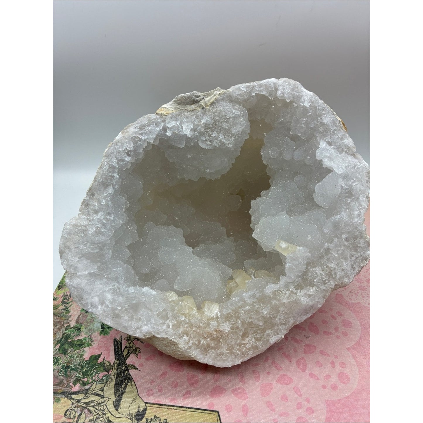 White Crystal Geode Display ROCK